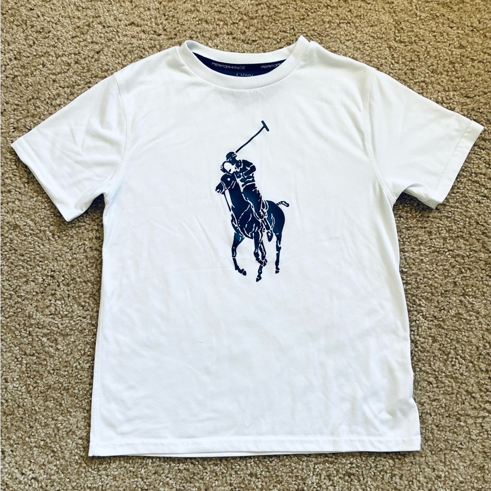 Polo Ralph Lauren kids performance T-Shirt, white, size M (10-12).